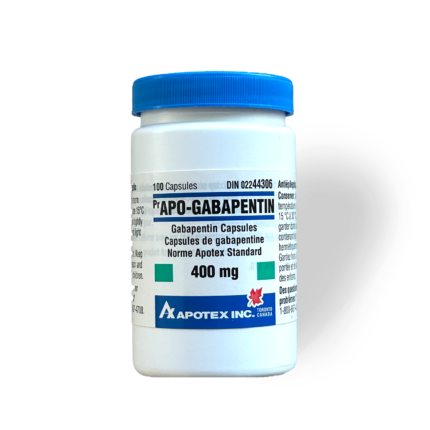 GABAPENTIN 400MG x 100 – APOTEX | CANADA PHARMACEUTICAL GRADE - * re packed with cotton*
