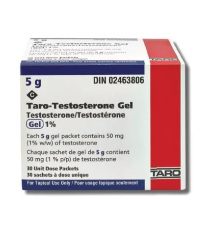TARO – TESTOSTERONE GEL 5.0G [30 UNIT DOSE] [1 month supply]